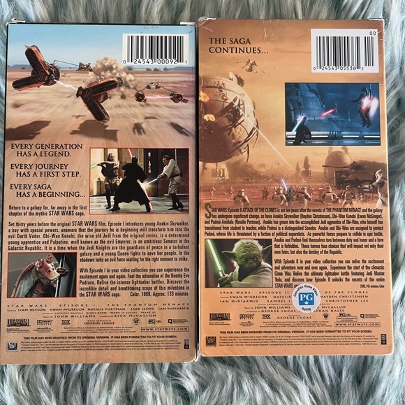 Star Wars1 The Phantom Menace and Star Wars2 Attack of the Clones (Unopened)VHS - Picture 2 of 6